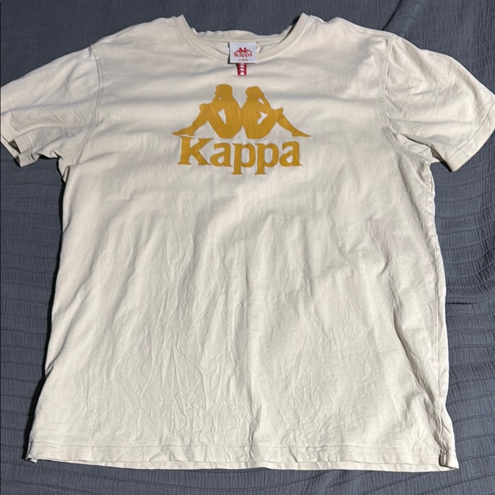 Kappa Cream Tee with Gold Logo